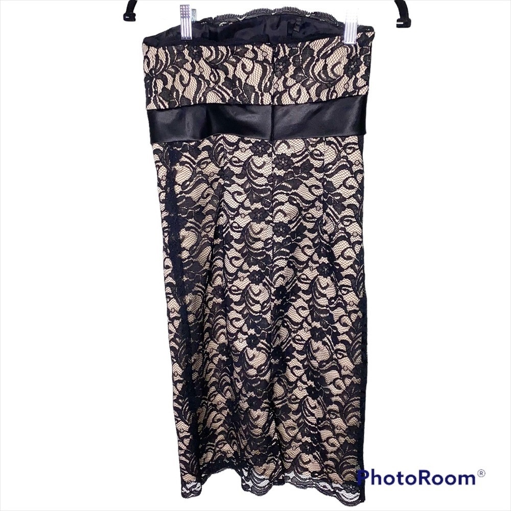 White House Black Market Lace Strapless Cocktail Dress Size 2 - Picture 4 of 10